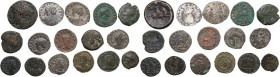 Miscellaneous from ancient world. Multiple lot of sixteen (16) BI/AE unclassified coins. BI/AE. Interesting.