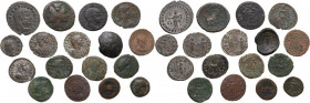 Miscellaneous from ancient world. Multiple lot of seventeen (17) BI/AE unclassified coins. BI/AE. Interesting.