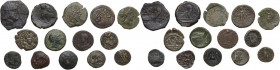 Miscellaneous from ancient world. Multiple lot of fourteen (14) AE unclassified coins. AE. Interesting.