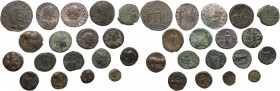 Miscellaneous from ancient world. Multiple lot of eighteen (18) BI/AE unclassified coins. BI/AE. Interesting.