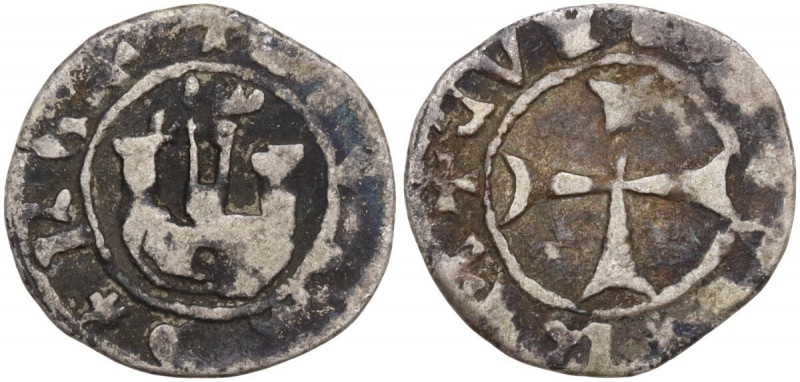 Genoese Colonies. Chios, La Maona. AR Quarter of gigliato 1430-1466. D/ Castle. ...