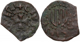 Alghero. Carlo V d'Asburgo (1517-1556). Minuto. CNI 3/18; MIR (Piem. Sard. Lig. Cors.) 2/1. MI. 0.68 g. 15.00 mm. BB+.