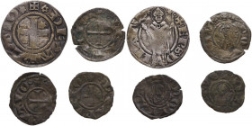 Arezzo. Lotto di quattro (4) monete: 3 denari e 1 grosso (falso). AG, MI.
