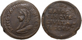 Civitavecchia. Pio VI (1775-1799), Giovanni Angelo Braschi. Madonnina da 5 baiocchi di conio rozzo. CNI 7; M. 304; Berm. 3087. AE. 20.00 g. 29.00 mm. ...