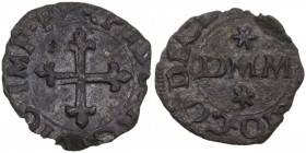 Desana. Agostino Tizzone (1559-1582). Quattrino 1581. CNI 9/10; MIR (Piem. Sard. Lig. Cors.) 483. MI. 0.56 g. 13.50 mm. R. qBB/BB.