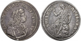 Firenze. Cosimo III de' Medici (1670-1723). Testone 1676. CNI 15/19; Gal. XIII, 2/8; MIR (Firenze) 332/2. AG. 8.82 g. 32.00 mm. R. Graffietti. Bel BB.