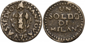Mantova. Assedio Austro-Russo (1799). Soldo di Milan A. 7. Pag. 259; MIR (Lombardia, zecche) 733. AE. 13.12 g. 27.00 mm. Bel BB.