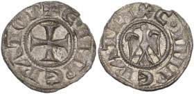 Messina. Enrico VI di Svevia (1191-1196) con la moglie Costanza d'Altavilla. Denaro 1194-1196. Sp. 27/28; Travaini 1993 4; D'Andrea 37. MI. 0.76 g. 16...
