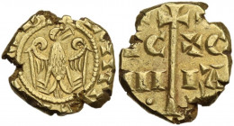 Messina. Federico II di Svevia (1197-1250). Multiplo di tarì. Sp. 92; MEC 14, pag. 159 Classe C; D'Andrea 101. AU. 2.06 g. 12.00 mm. R. Bel BB.