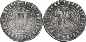 Messina. Federico III d'Aragona (1296-1337). Pierreale. Sp. 6; MIR (Sicilia) 184. AG. 3.28 g. 24.50 mm. Tipologia con rosette ai lati e croce sopra al...