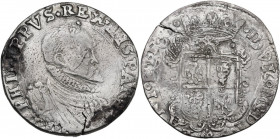 Milano. Filippo II (1556-1598). Scudo s.d. CNI 194 (ducatone); Crippa 12C; MIR (Milano) 308/3. AG. 27.21 g. 38.00 mm. RR. Molto raro. qBB.