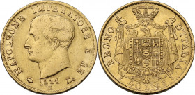 Milano. Napoleone Bonaparte (1805-1814). 40 lire 1814. CNI 114; Crippa 25/G; MIR (Milano) 488/7. AU. 12.84 g. 26.20 mm. BB/qSPL.