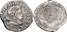 Napoli. Filippo IV di Spagna (1621-1665). Tarì 1622 sigle MC/C. P/R 31; MIR (Napoli) 245/6. AG. 5.80 g. 25.00 mm. Bel BB.