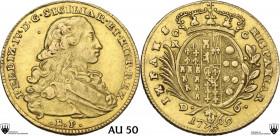 Napoli. Ferdinando IV (1759-1799). 6 Ducati 1769, sigle C/R-C. P/R 16; MIR (Napoli) 356/2. AU. 8.80 g. 25.00 mm. NC. AU 50. Encapsulated by CCG AU50.