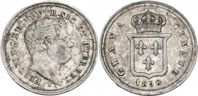 Napoli. Ferdinando II di Borbone (1830-1859). 5 grana 1838. P/R 172; MIR (Napoli) 516/1. AG. 1.16 g. 16.50 mm. qSPL/SPL.