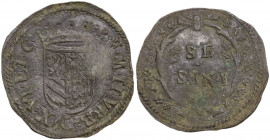 Urbino. Francesco Maria II della Rovere (1574-1624). Sesino. CNI tav. XXXI, 18; Cav. 230. MI. 1.00 g. 18.00 mm. BB+.