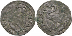 Urbino. Francesco Maria II della Rovere (1574-1624). Quattrino. CNI tav. XXVII, 34; Cav. 72. MI. 0.76 g. 18.00 mm. Tracce di argentatura. BB.