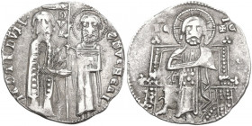 Venezia. Giovanni Dandolo (1280-1289). Contraffazione del grosso matapan. CNI tav. II, 23. ; Paol. 2. AG. 1.66 g. 19.50 mm. qBB/BB.