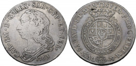 Carlo Emanuele III secondo periodo (1755-1773). Scudo nuovo 1765 Torino. Biaggi 811f; Sim. 33; MIR 946h. AG. 34.75 g. 44.00 mm. MB+.