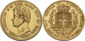 Carlo Alberto (1831-1849). 20 lire 1834 Torino. Pag. 180; MIR (Savoia) 1045i. AU. 6.36 g. 21.00 mm. qBB/BB.