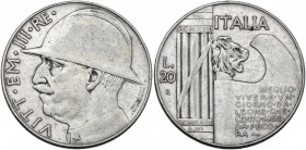 Vittorio Emanuele III (1900-1943). 20 Lire 1928 A. VI. Pag. 680; MIR (Savoia) 1129a. AG. 35.50 mm. NC. Colpetti. qBB.