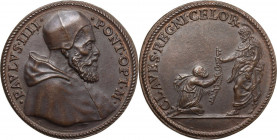 Paolo IV (1555-1559), Giampietro Carafa. Medaglia s.d. (1557). D/ PAVLVS IIII PONT OPT M. Busto a destra con camauro e mozzetta. R/ CLAVES REGNI CELOR...