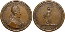 Clemente XII (1730-1740), Lorenzo Corsini. Medaglia 1730. D/ CLEMENS XII CORSINVS PONTIFEX MAXIMVS. Busto a destra con triregno e piviale riccamente d...