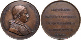 Gregorio XVI (1831-1846), Bartolomeo Alberto Cappellari. Medaglia A. XI per la del Papa a Viterbo. D/ GREGORIVS XVI PONT MAX ANNO XI. Busto a destra c...