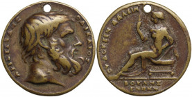 Aristide, detto 'il Giusto' (c. 530 a.C. - c. 462 a.C.). Medaglia s.d. D/ ΑΡΙΣΤΕΙΔΗΣ Ο ΔΙΚΑΙΟΣ. Busto a destra. R/ ΟΥ ΔΟΚΕΙΝ ΑΛΛ ΕΙΝΑΙ. Figura muliebr...