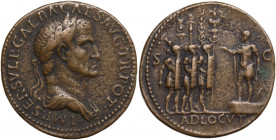 Galba (68-69). Padovanino. D/ IMP SER SVLP GALBA CAES AVG TR POT. Busto laureato, drappeggiato e corazzato a destra. R/ ADLOCVT (in esergo) SC. L'impe...