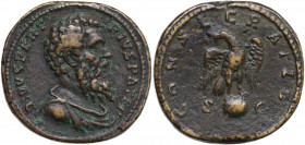 Pertinace (193 d.C.). Medaglia al tipo del Sesterzio. D/ DIVVS PERT PIVS PATER. Busto drappeggiato a destra, a testa nuda. R/ CONSECRATIO S-C. Aquila ...