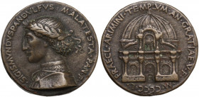 Sigismondo Pandolfo Malatesta (1432-1468), Signore di Rimini. Medaglia di fondazione, 1450, per la costruzione della Chiesa di San Francesco a Rimini ...