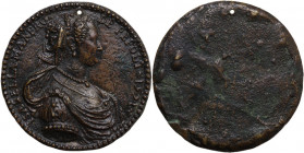 Isabella Manfroni de' Pepoli. Medaglia 1571. D/ ISABELLA MANFRO DE PEPOLI 1571. Busto a destra velato, con veste dalle maniche a sbuffo. Arm. I, 204, ...