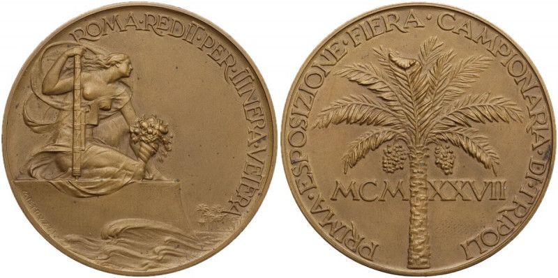 Medaglia 1927 per la Prima Esposizione della Fiera Campionaria di Tripoli. Casol...