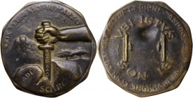 III Divisione Legione Aspromonte. Medaglia ottagonale celebrativa per le imprese della Legione Aspromonte. Casolari XIV-179. AE. 106.00 g. 69.00 mm. F...