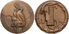 Medaglia A. XIV contro le sanzioni di guerra. Casolari XIV-55. AE. 38.30 g. 44.00 mm. Opus: Monti. SPL.