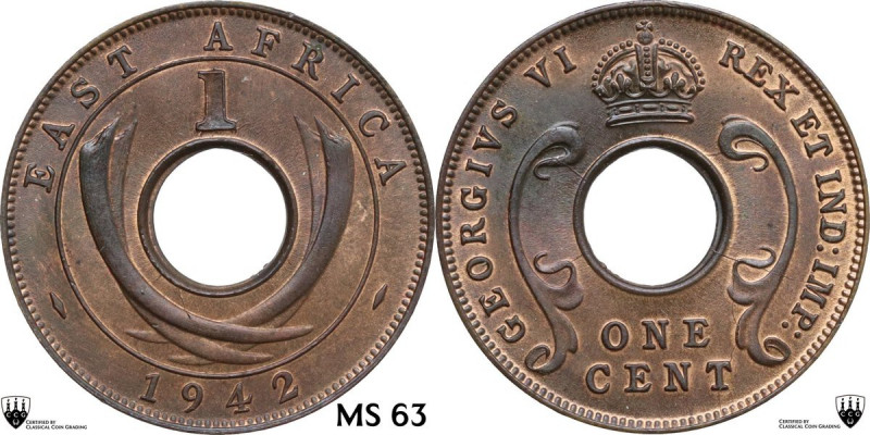 East Africa. George VI (1936-1952). AE Cent 1942. KM 29. AE. 2.00 g. 20.00 mm. M...