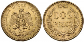 Mexico. 2 pesos 1945. KM 461; Fried. 170. AV. 1.67 g. 13.00 mm. MS.