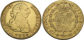 Spain. Charles III of Spain (1759-1788). 2 escudos 1788 M, Madrid mint. Fried. 286; Cal. 1546. AU. 6.65 g. 22.00 mm. VF.