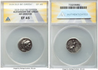 MACEDONIAN KINGDOM. Alexander III the Great (336-323 BC). AR drachm (18mm, 12h). ANACS XF 45. Lifetime issue of Abydus, ca. 328-323 BC. Head of Heracl...