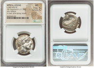 ATTICA. Athens. Ca. 440-404 BC. AR tetradrachm (25mm, 17.20 gm, 6h). NGC MS 4/5 - 4/5. Mid-mass coinage issue. Head of Athena right, wearing earring, ...