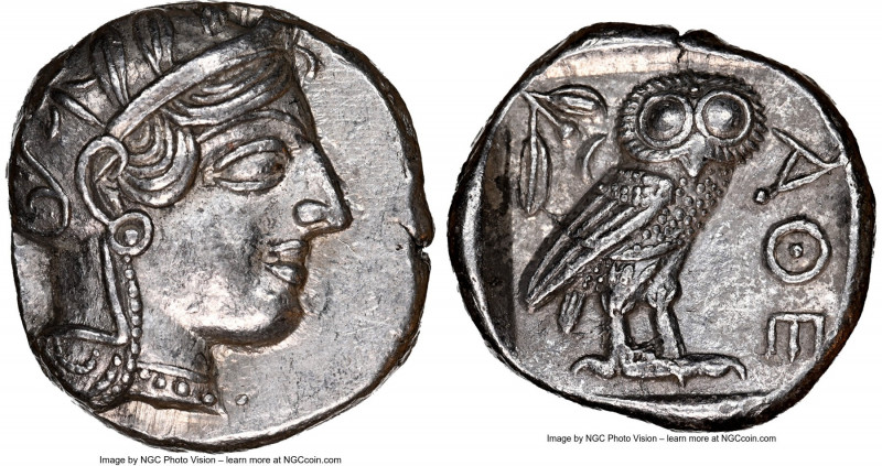 ATTICA. Athens. Ca. 440-404 BC. AR tetradrachm (24mm, 17.16 gm, 8h). NGC AU 5/5 ...