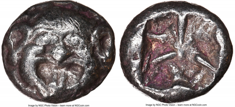 MYSIA. Parium. Ca. 500-450 BC. AR drachm (18mm). NGC Choice VF. Gorgoneion facin...