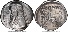 PARTHIAN KINGDOM. Mithradates II (ca. 121-91 BC). AR drachm (21mm, 1h). NGC VF, scratches. Rhagae, ca. 96/5-93/2 BC. Bust left, wearing tiara with ear...