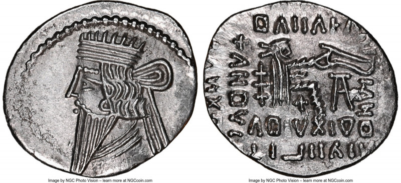 PARTHIAN KINGDOM. Pacorus I (ca. AD 78-120). AR drachm (21mm, 11h). NGC Choice X...