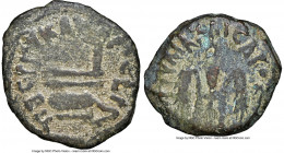 JUDAEA. Roman Procurators. Pontius Pilate (AD 26-36). AE prutah (16mm, 5h). NGC Choice Fine. Jerusalem, dated Regnal Year 16 of Tiberius (AD 29/30). T...