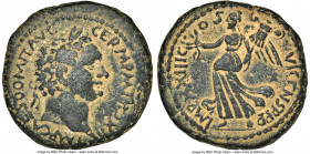 JUDAEA. Caesarea Maritima. Domitian (AD 81-96). AE (25mm, 10.63 gm, 12h). NGC Choice VF 5/5 - 3/5, repatinated. AD 92/3. IMP CAES DOMIT AVG-GERM IMP T...