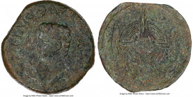 SPAIN. Uncertain mint. Augustus (27 BC-AD 14). AE (30mm, 18.93 gm, 2h). NGC XF 5/5 - 3/5, light smoothing. IMP AVG DIVI F, bare head of Augustus left;...