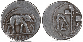 Julius Caesar, as Dictator (49-44 BC). AR denarius (18mm, 4.07 gm, 2h). NGC VF 4/5 - 4/5. Military mint traveling with Caesar in northern Italy, ca. 4...