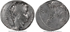 Augustus (27 BC-AD 14). AR denarius (19mm, 3.67 gm, 7h). NGC Choice Fine 3/5 - 3/5, edge cut. Uncertain Spanish mint, ca. 18 BC. CAESARI-AVGVSTO, laur...
